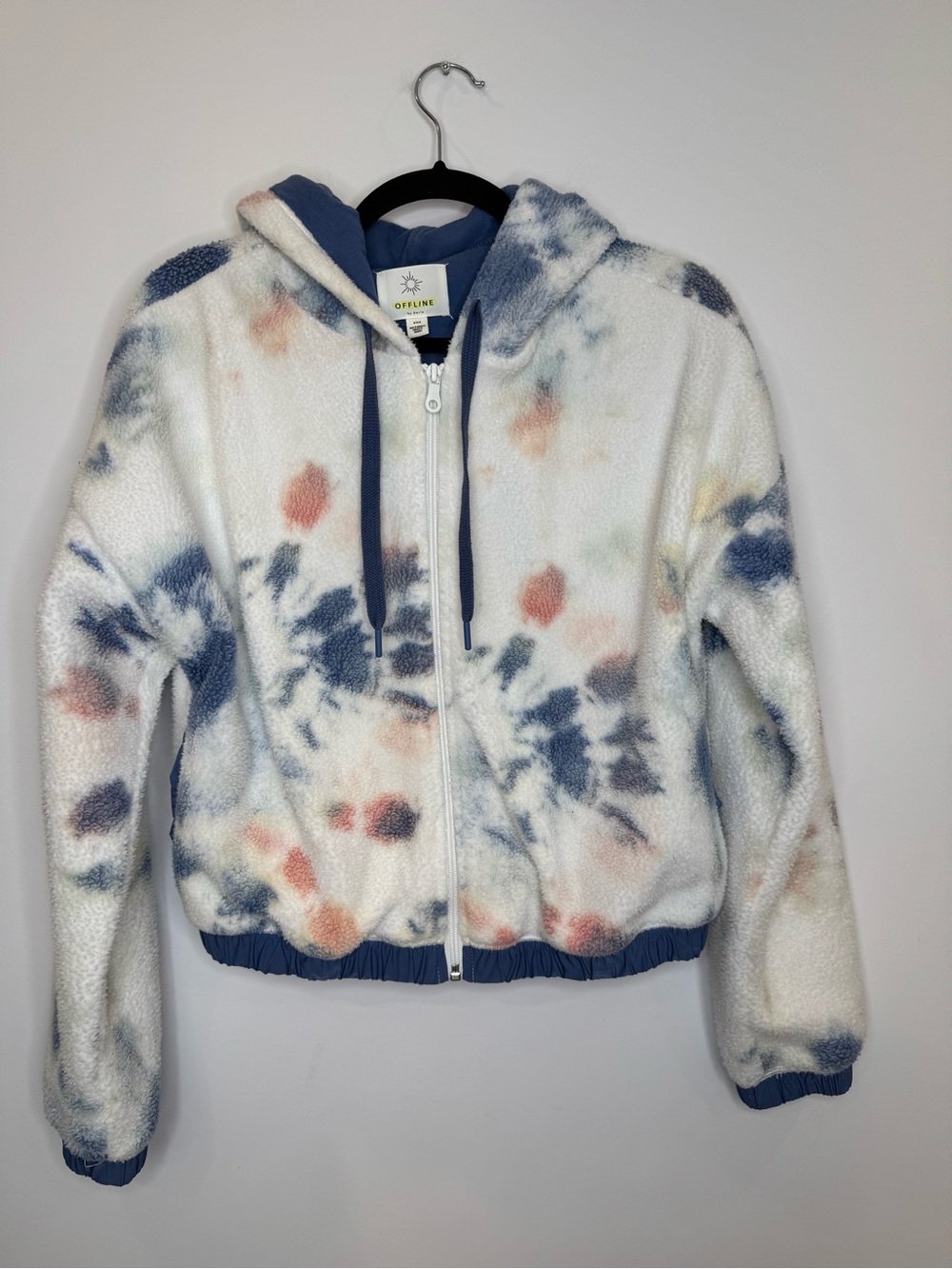 aerie OFFLINE Sherpa Zip Hoodie abstract dye print size medium